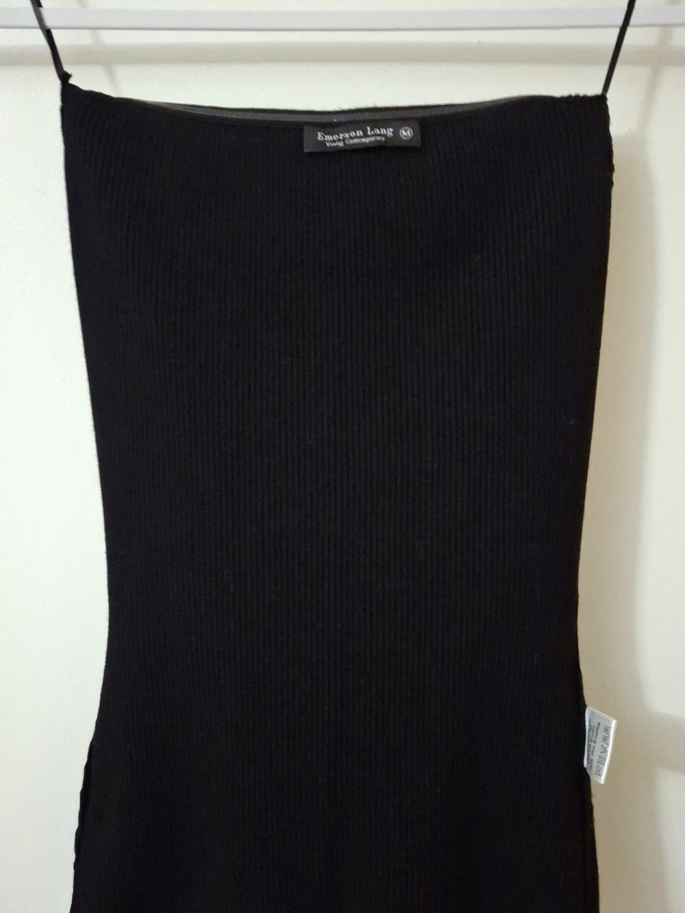 Black Off-Shoulder S/S Ribbed Sweater - Picture 5 of 6